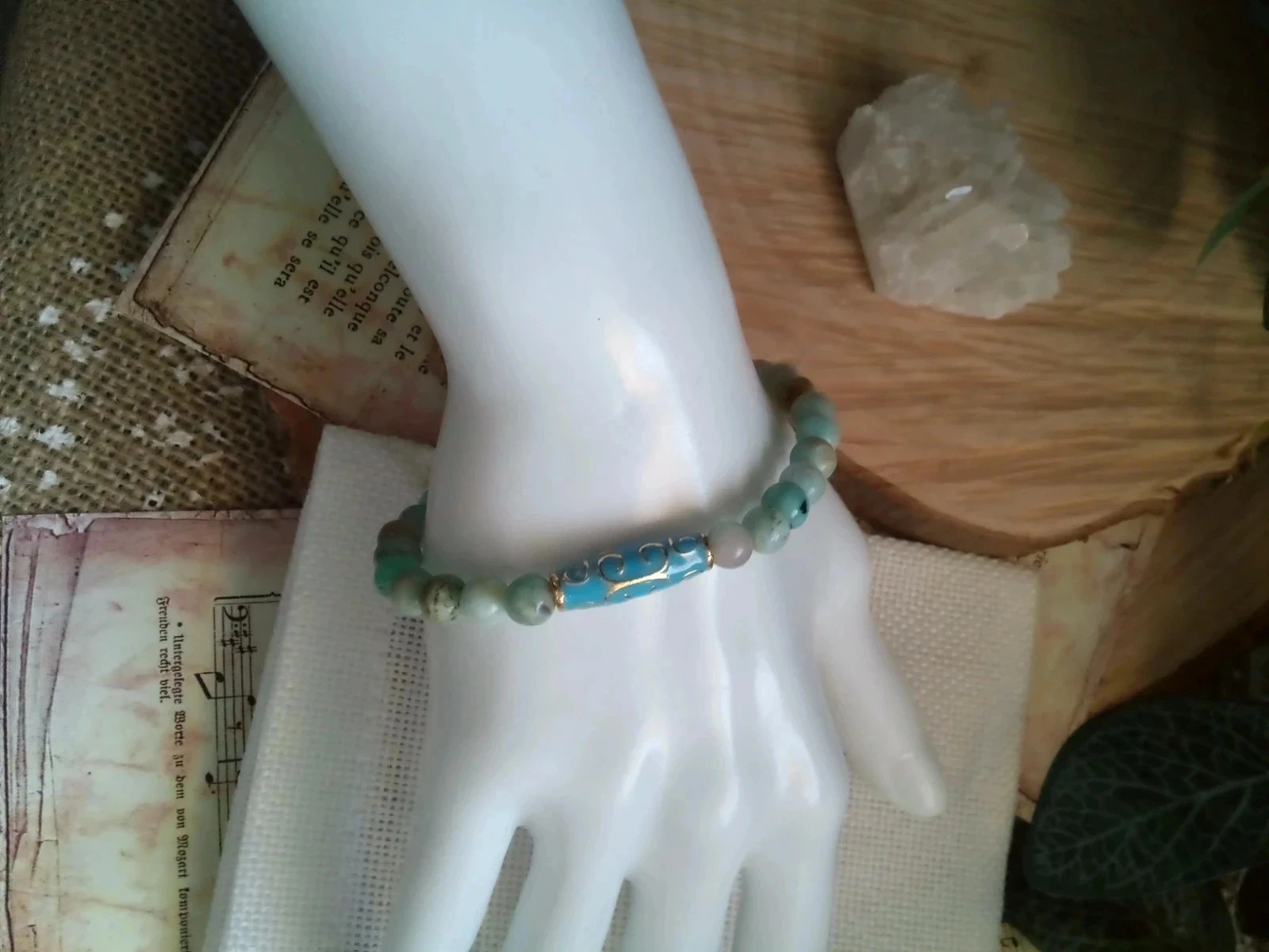 Bracelet bouddhiste amazonite – photo 5